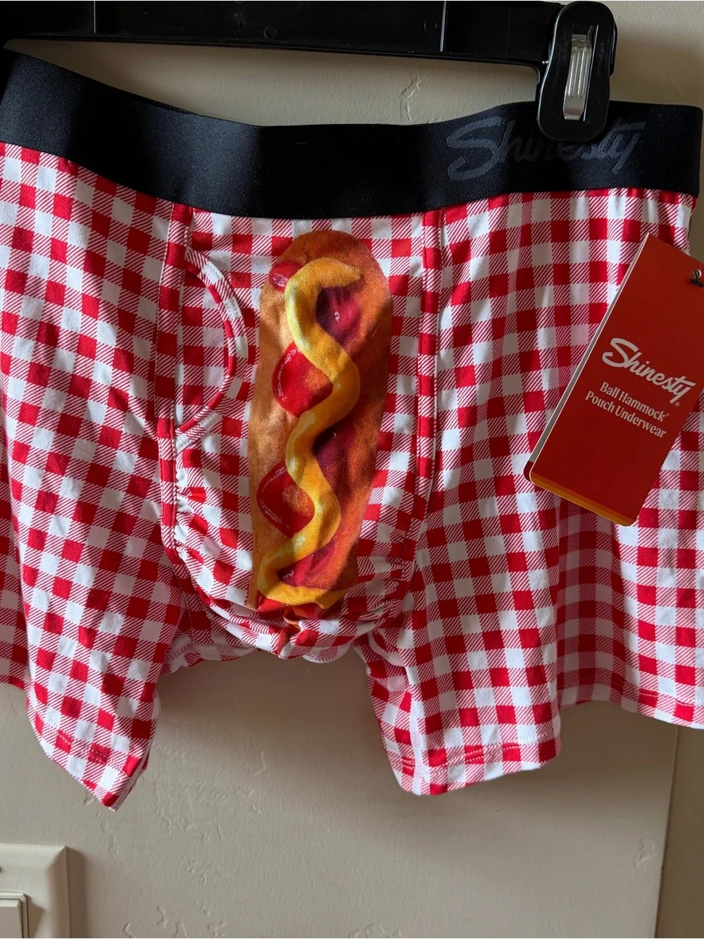 The Hot Diggity Red Gingham Boxer Briefs by Shinesty